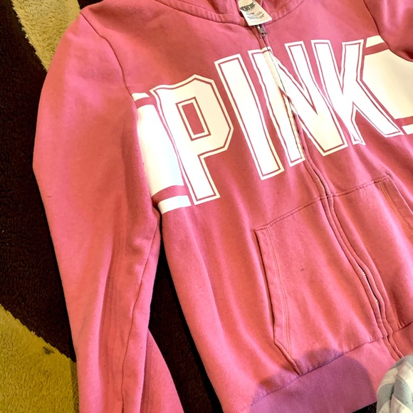 PINK baby pink large zip up sweater - Picture 3 of 3